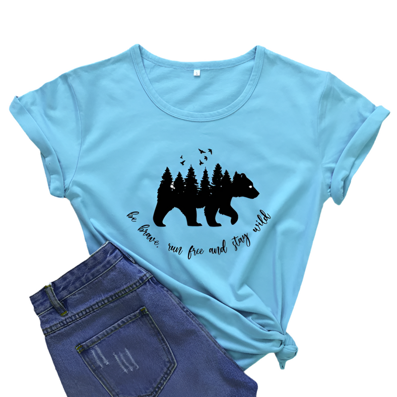 Load image into Gallery viewer, Be Brave, Run Free, and Stay Wild Women&#39;s T-shirt
