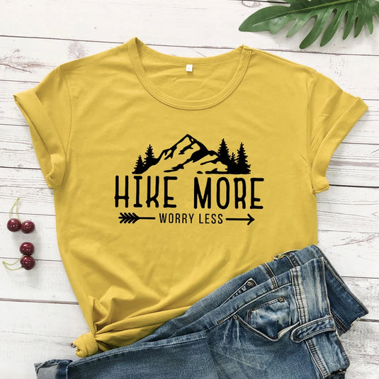 Hike More Worry Less T-shirts - Old Dog Trading