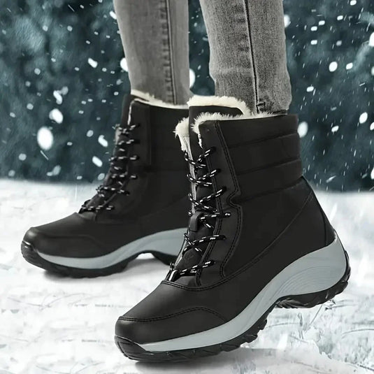 Women Plush Winter Snow Lace-Up Boots